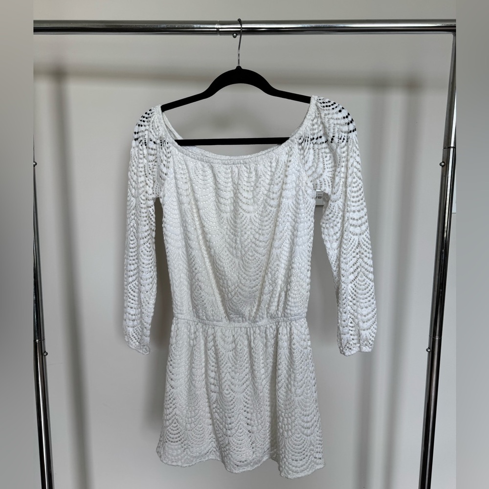 Lilly Pulitzer White Smocked Sundress with Puff Sleeves